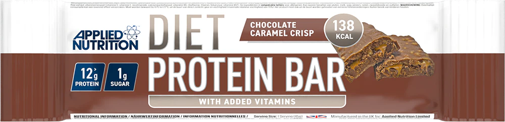 Applied Nutrition Diet Protein Bar Chocolate Caramel Crisp (12 x 45 g) - Image 2