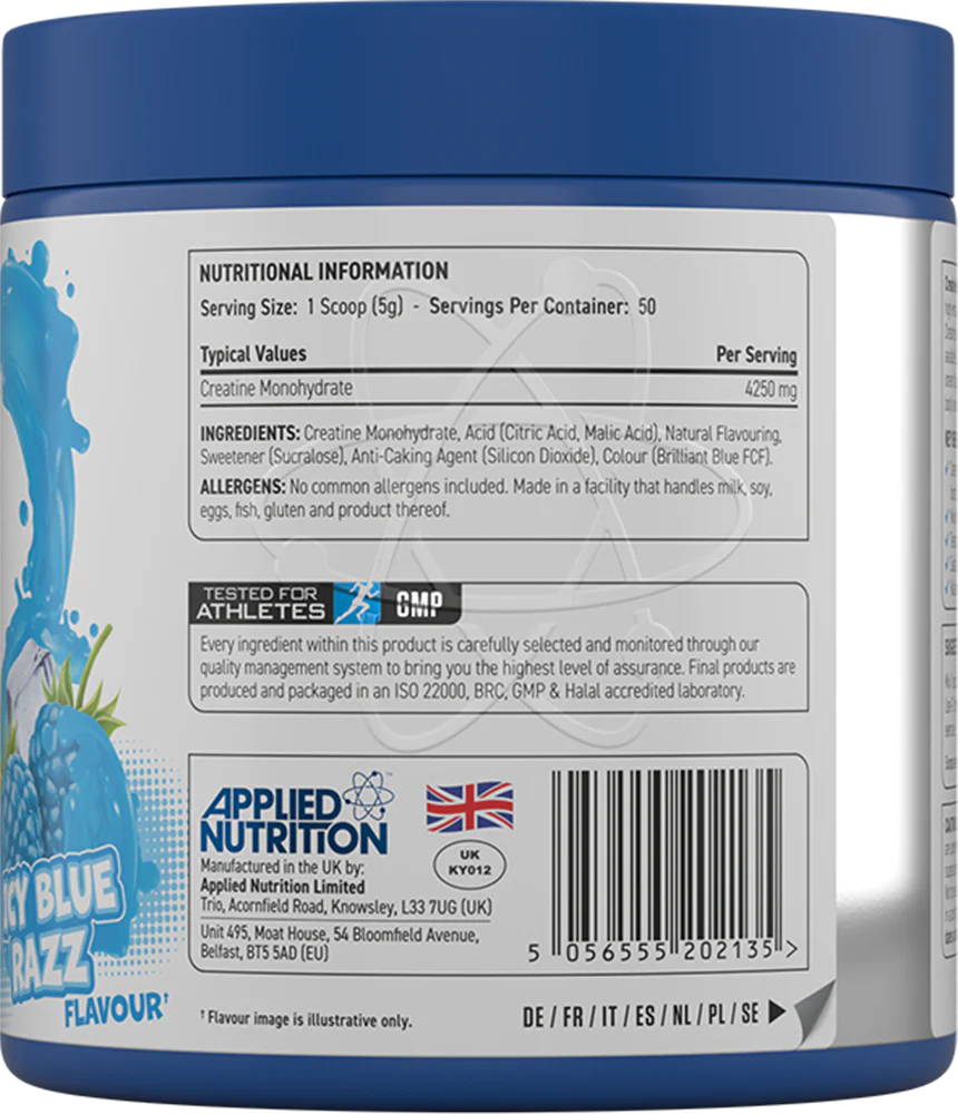 Applied Nutrition Flavoured Creatine Icy Blue Razz (250 g) - Image 2