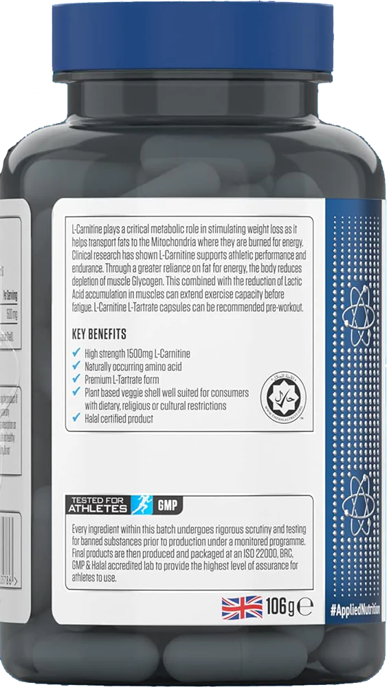 Applied Nutrition L-Carnitine 1500 (120 gélules) - Image 3