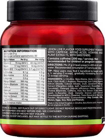 BSN N.O.-XPLODE VASO Lemon & Lime Ice Lolly (420 g) - Image 2