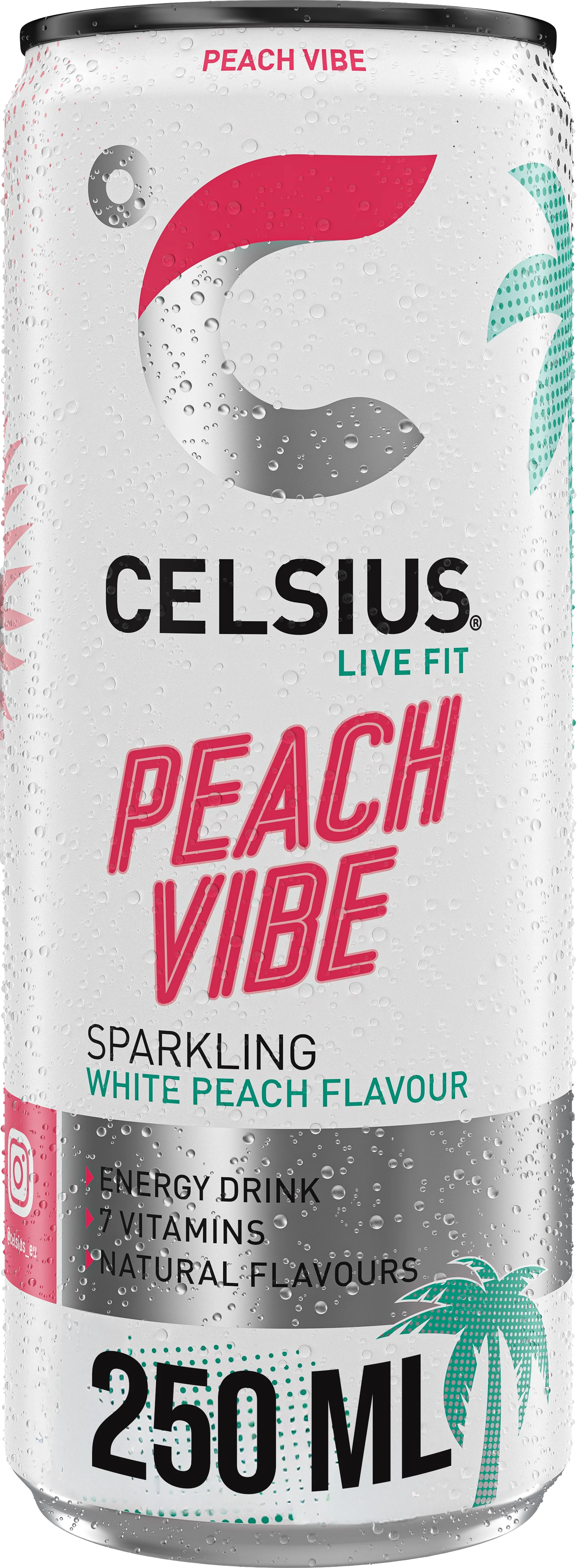 Celsius Sparkling Energy Drink Peach Vibe (12 x 250 ml) - Image 2