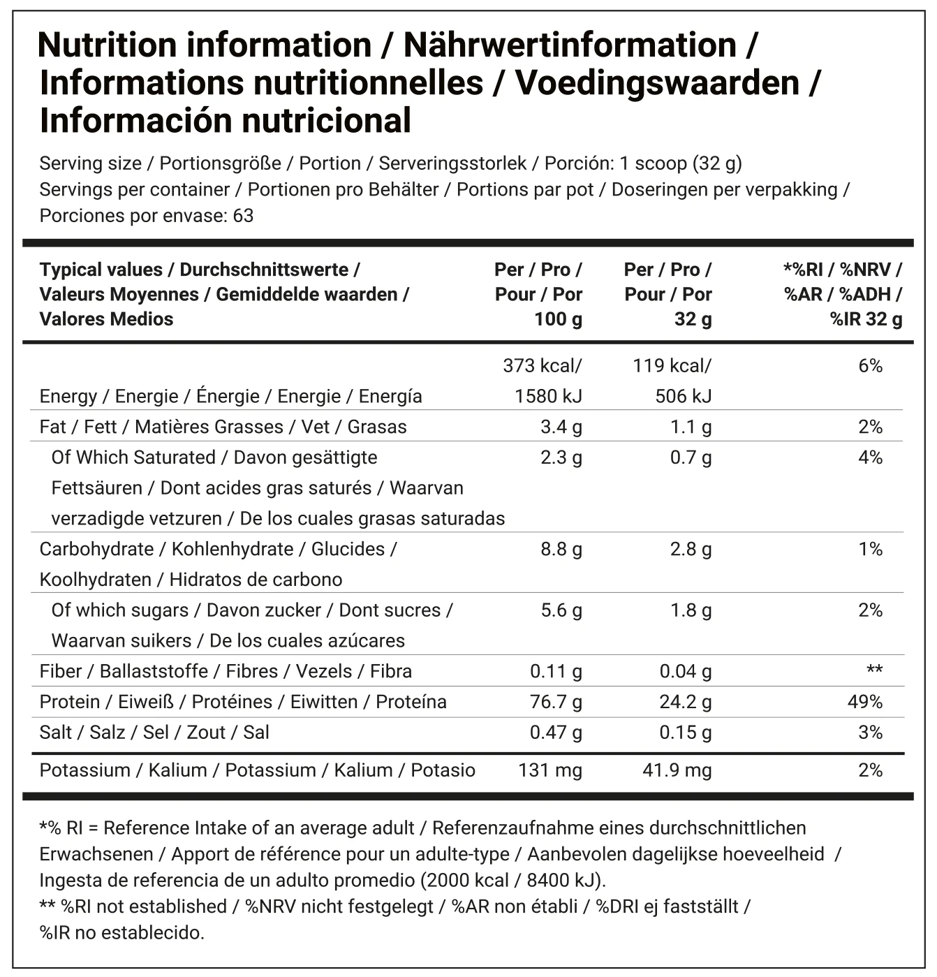 Dedicated Nutrition Fusion Pro Vanille (2016 g) - Image 2