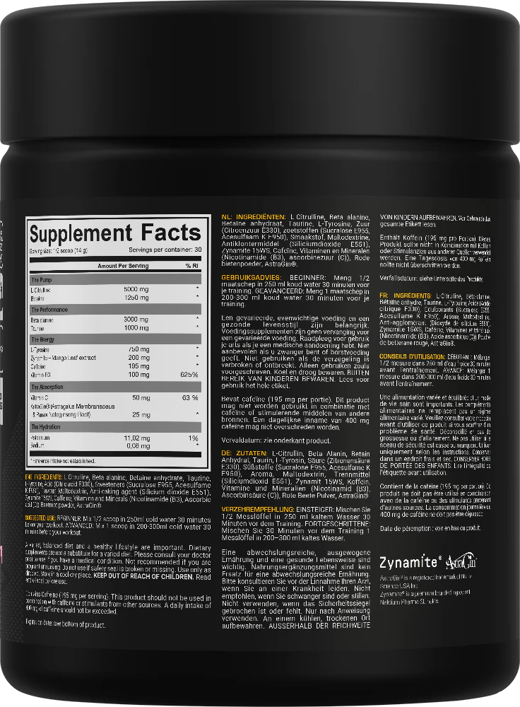 Dedicated Nutrition Unstoppable Pre-workout Fruit Punch (420 g) - Image 2