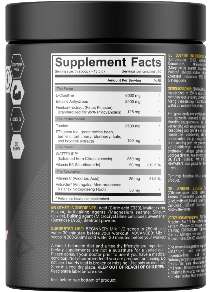 Dedicated Nutrition Unstoppable Pump Fruit Punch (405 g) - Image 2