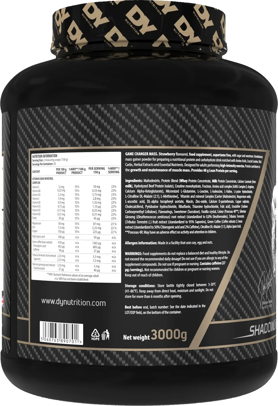 DY Nutrition Game Changer Mass Chocolate Nuts (3000 g) - Image 3