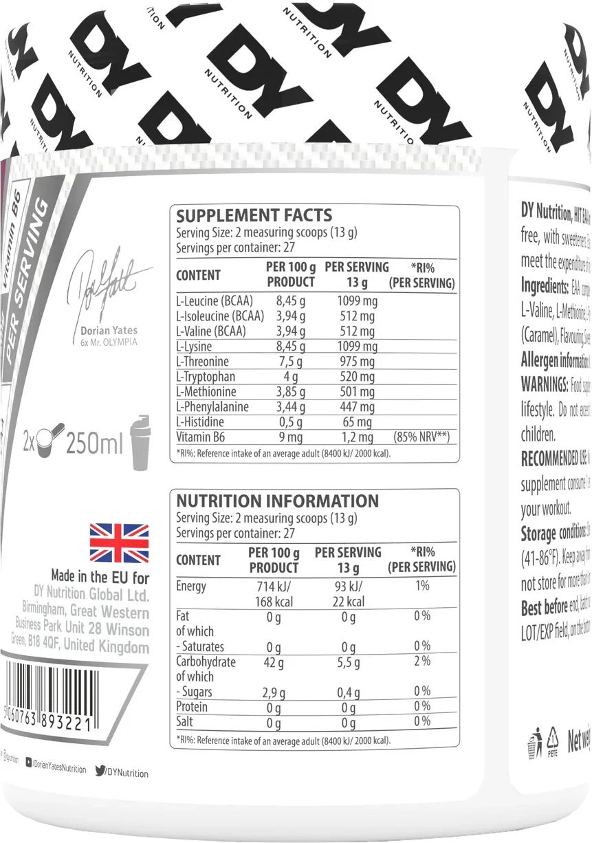 DY Nutrition Hit EAA Orange sanguine (360 g) - Image 2