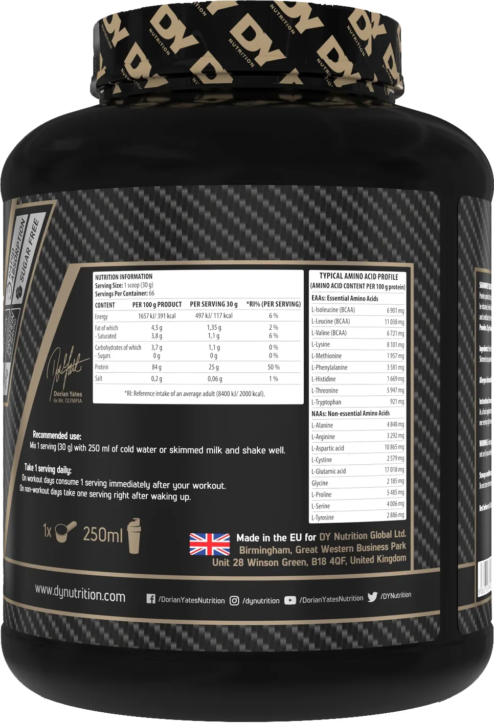 DY Nutrition Shadowhey Isolate Vanille Caramel (2000 g) - Image 2