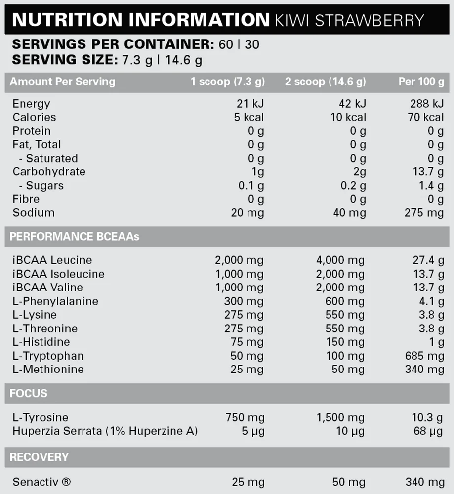 EHP Labs Beyond BCAA+EAA Intra-Workout Kiwi Fraise (60 doses) - Image 2