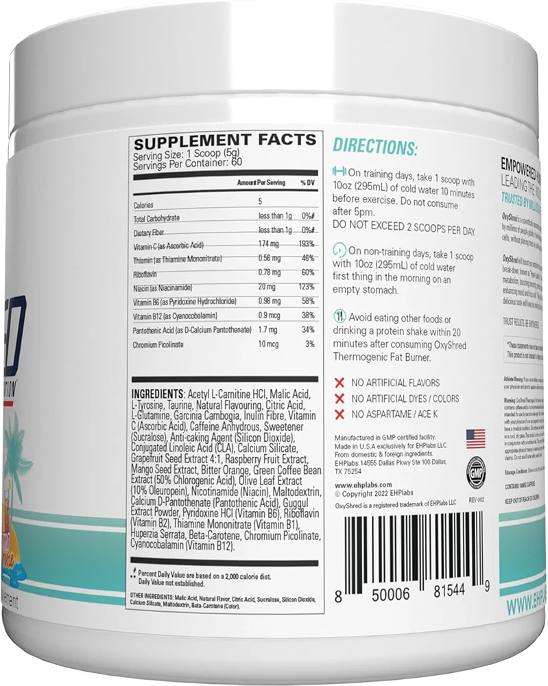 EHP Labs OxyShred Bahama Breeze (60 doses) - Image 2