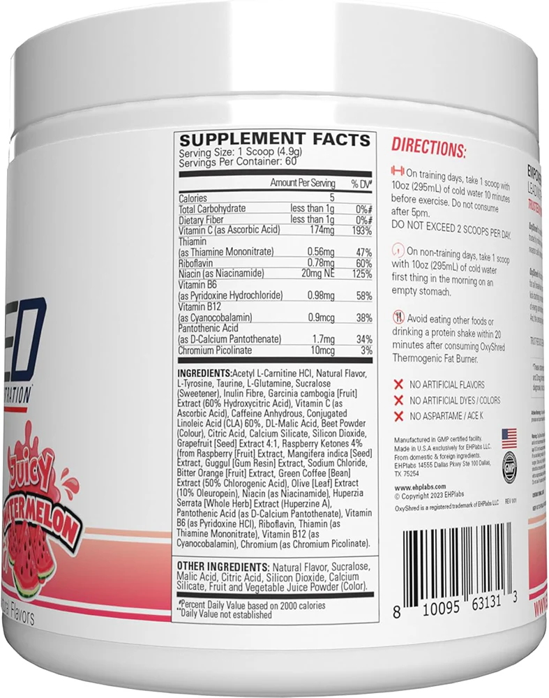 EHP Labs OxyShred Juicy Watermelon (60 doses) - Image 2