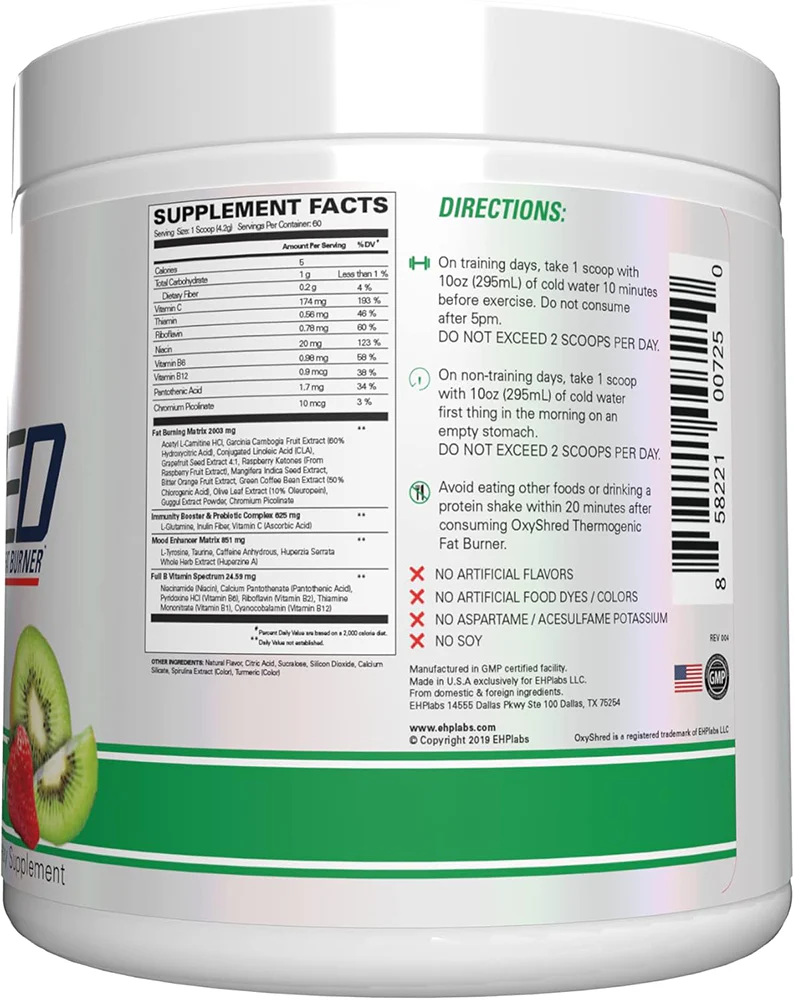 EHP Labs OxyShred Kiwi Fraise (60 doses) - Image 2