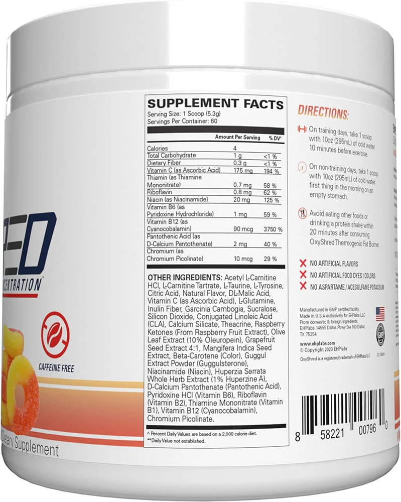 EHP Labs OxyShred Non-Stim Kiss My Peach (60 doses) - Image 2