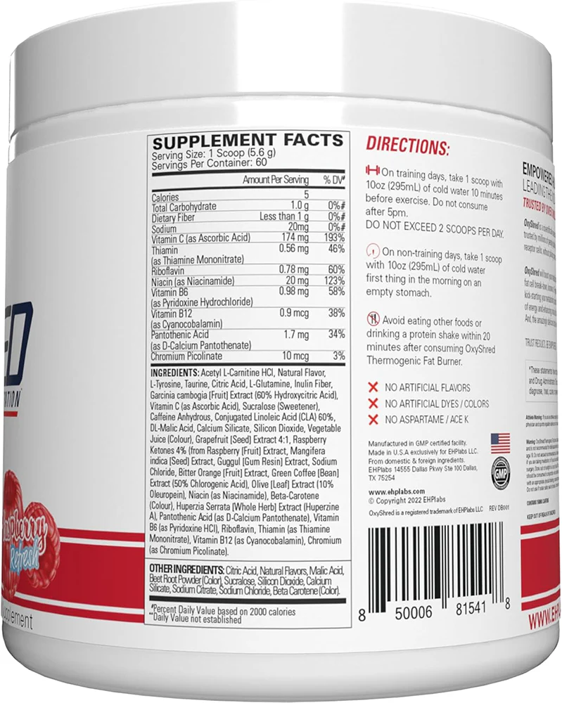 EHP Labs OxyShred Raspberry Refresh (60 doses) - Image 2