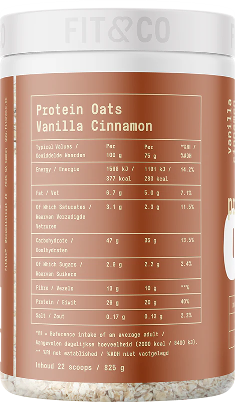 Fit & Co Protein Oats Vanille Cannelle (825 g) - Image 2