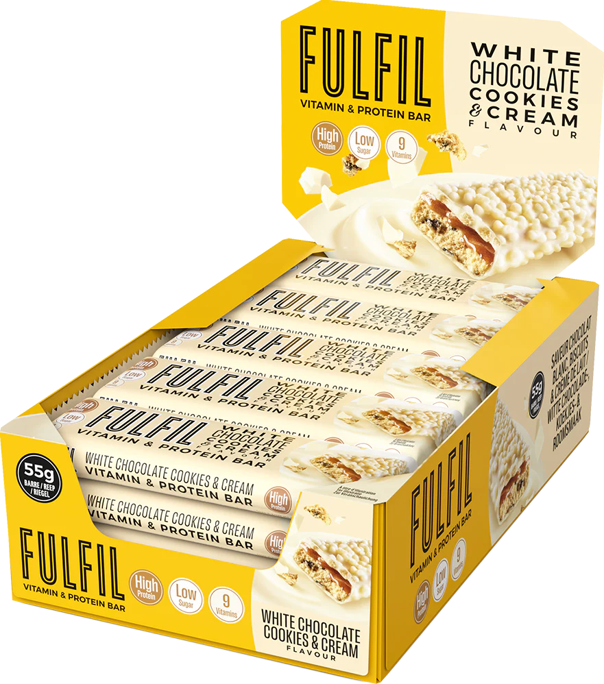 Fulfil Vitamin & Protein Bar Chocolat blanc Cookies & Cream (15 x 55 g)