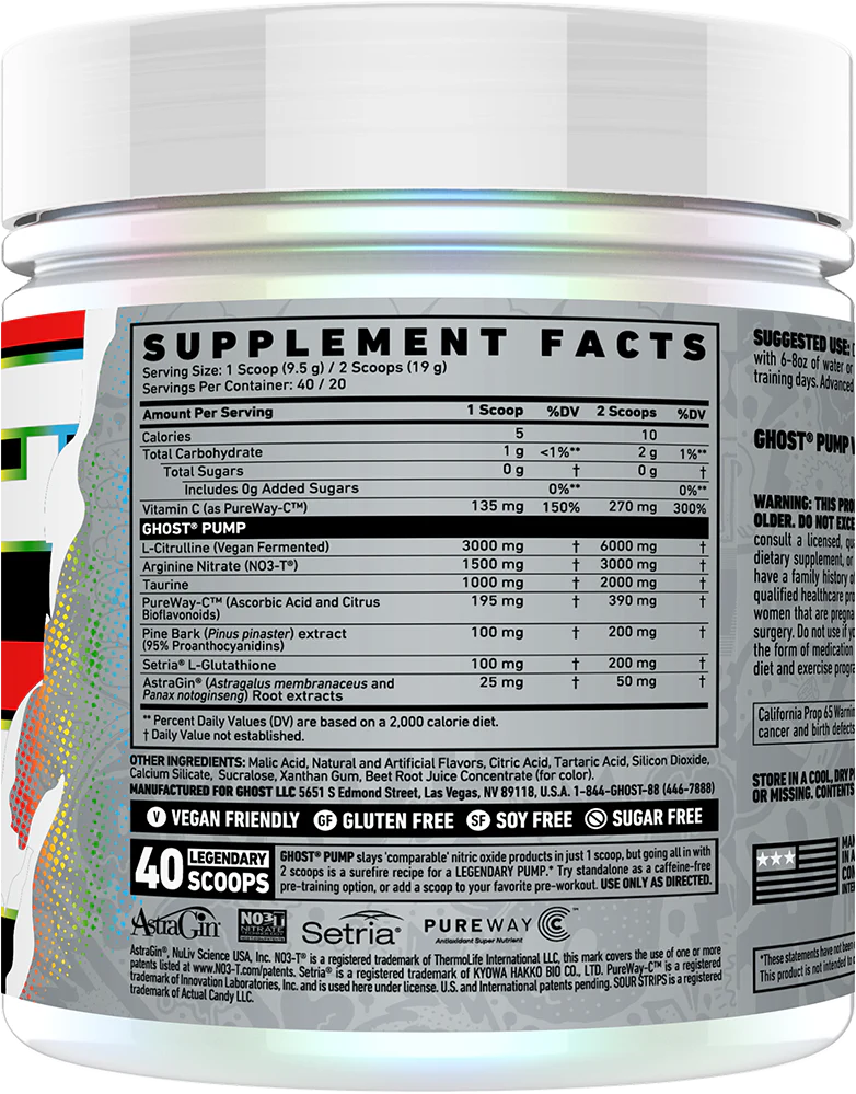 Ghost Pump Sour Strips Rainbow Candy (40 doses) - Image 2
