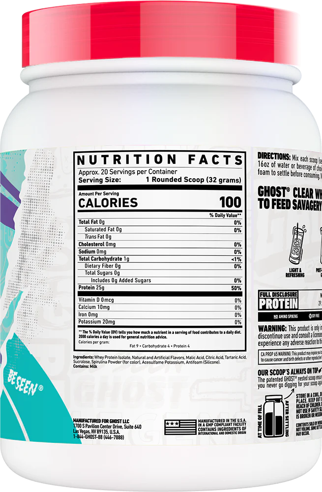 Ghost Clear Whey Framboise bleue (20 doses) - Image 2
