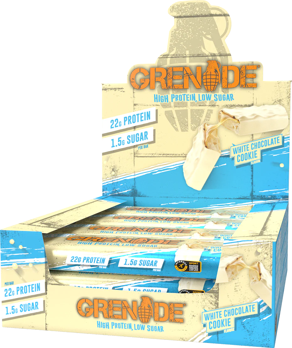 Grenade Protein Bar Cookie Chocolat blanc (12 x 60 g)
