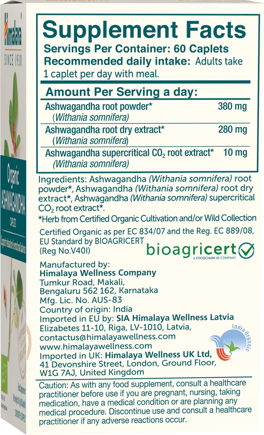 Himalaya Organic Ashwagandha (60 caps) - Image 3