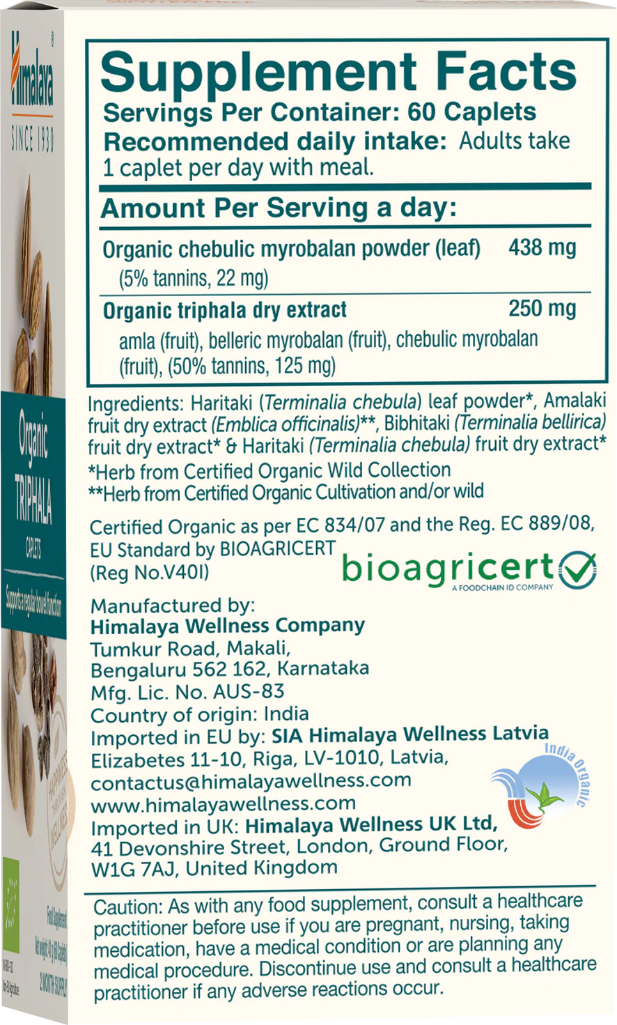 Himalaya Organic Triphala (60 caps) - Image 3
