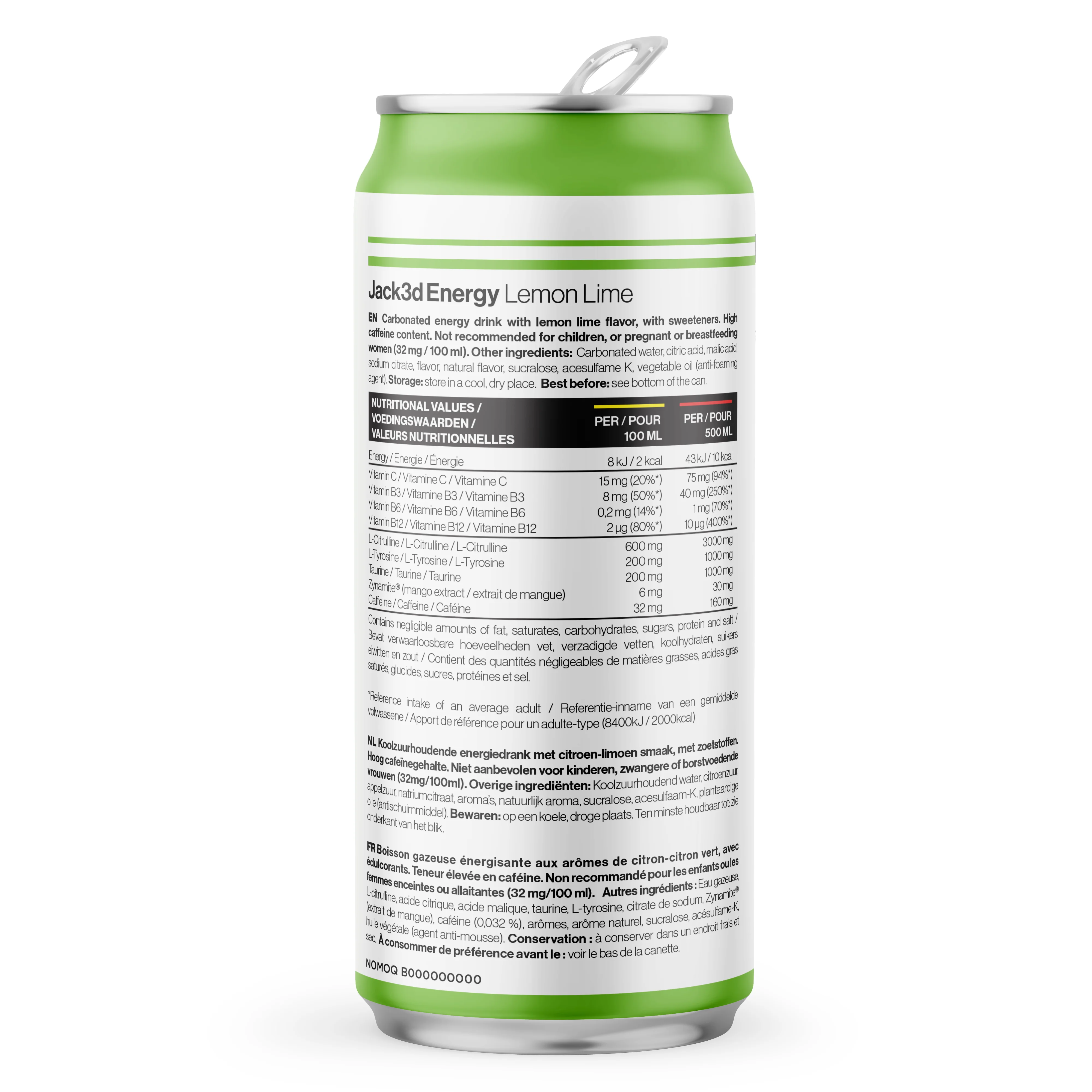 Jack3d Energy Citron Citron Vert (1 x 500 ml) - Image 2