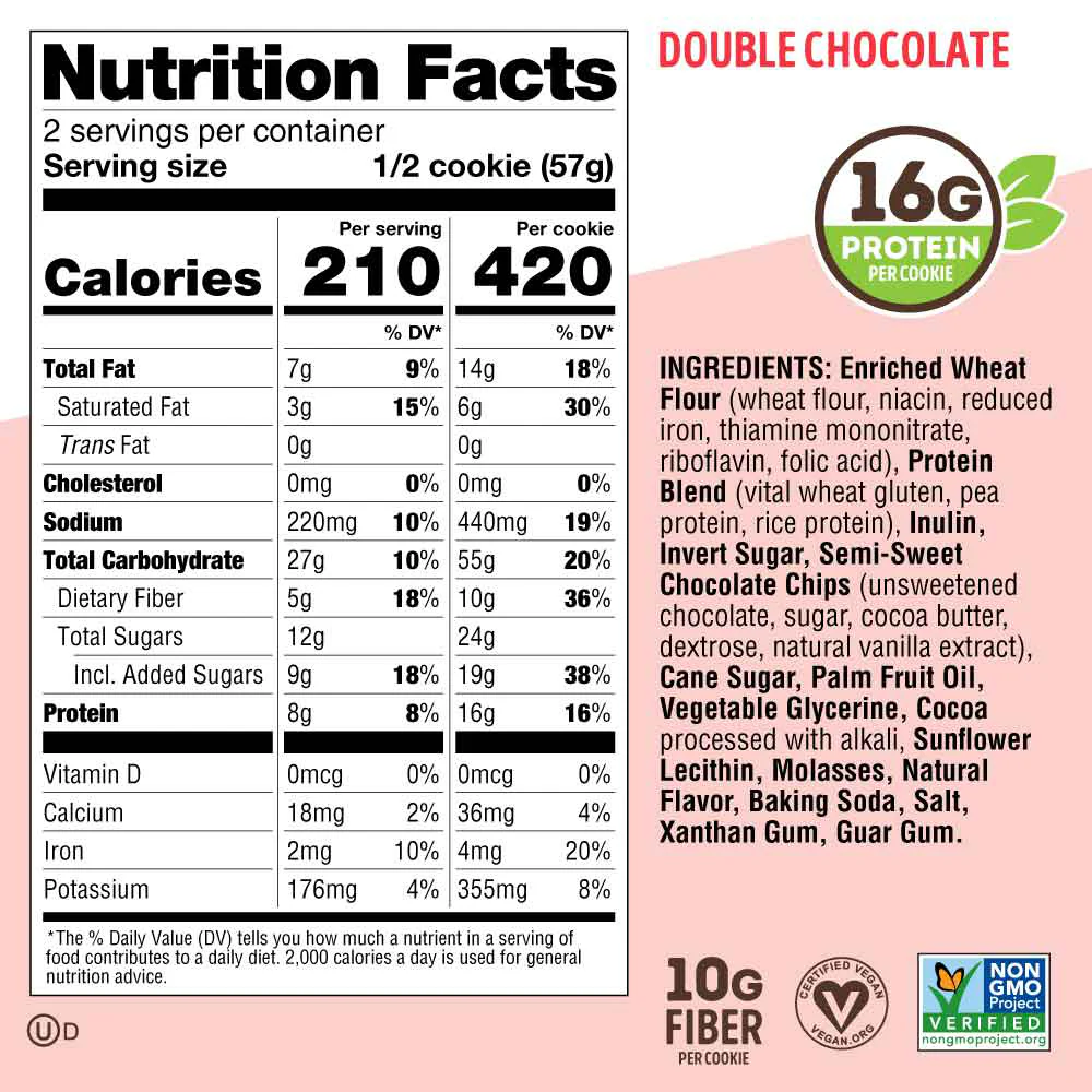 Lenny & Larry Complete Cookie Double Chocolate Chunk (12 x 113 g) - Image 3