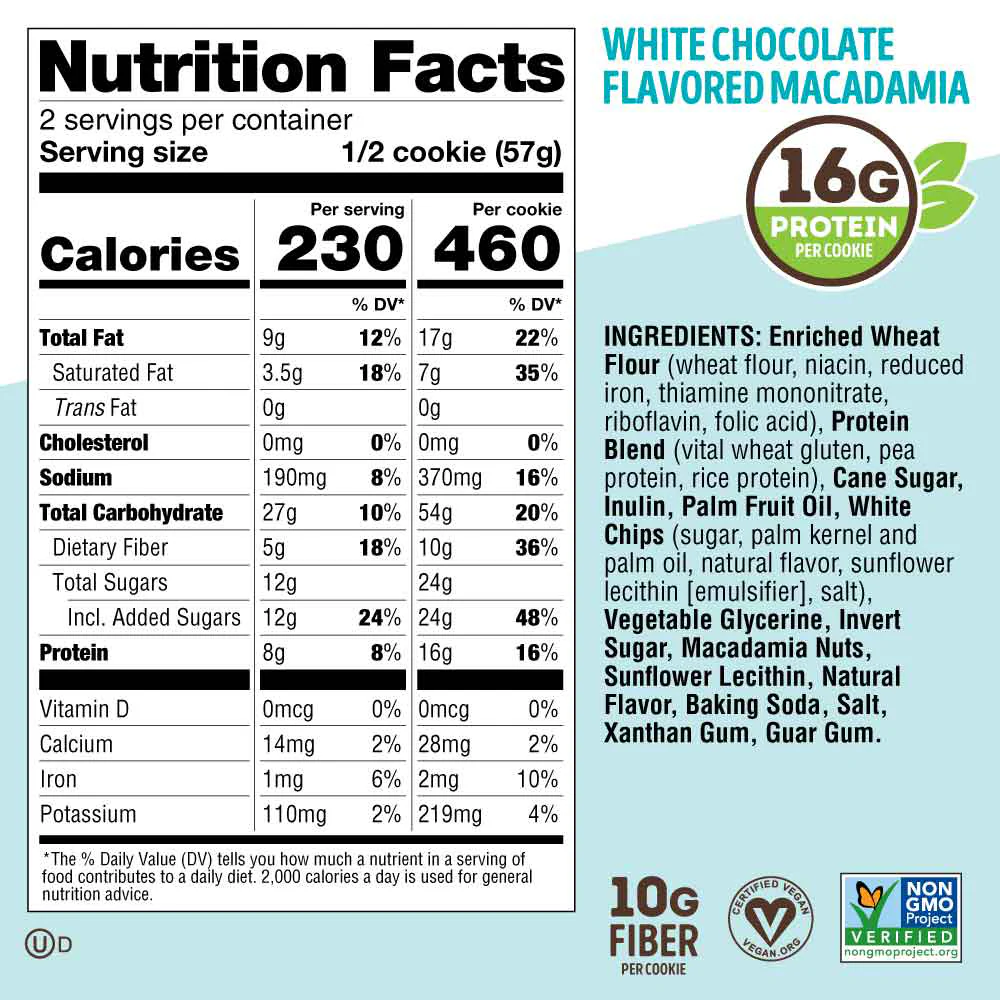 Lenny & Larry Complete Cookie White Chocolate Macadamia (12 x 113 g) - Image 3