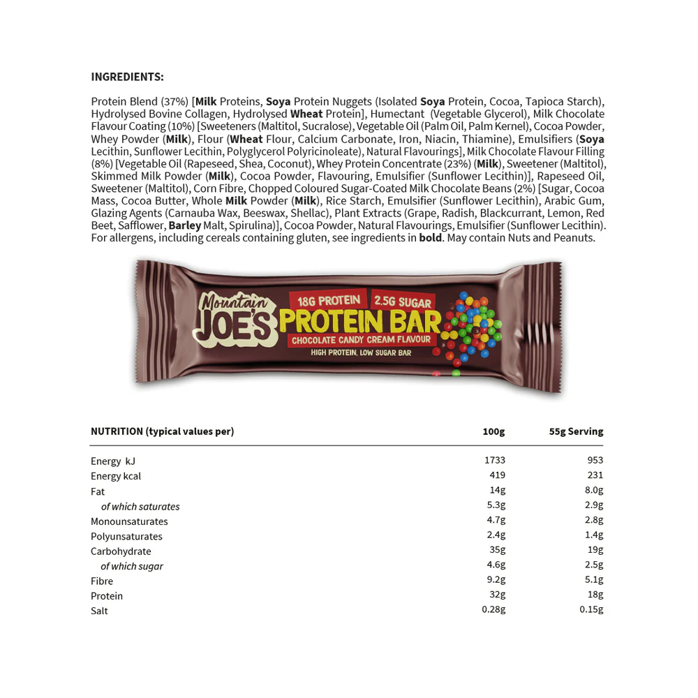 Mountain Joe's Protein Bar Choco Candy Cream (12 x 55 g) - Image 3