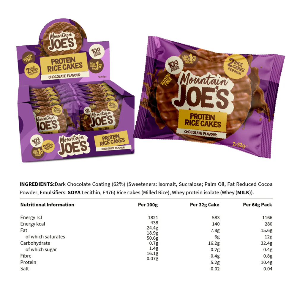 Mountain Joe's Protein Rice Cakes Chocolat (12 x 64 g) - Image 3