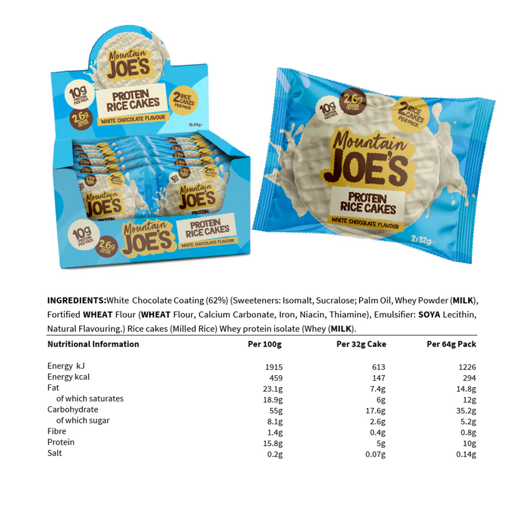 Mountain Joe's Protein Rice Cakes Chocolat blanc (12 x 64 g) - Image 3