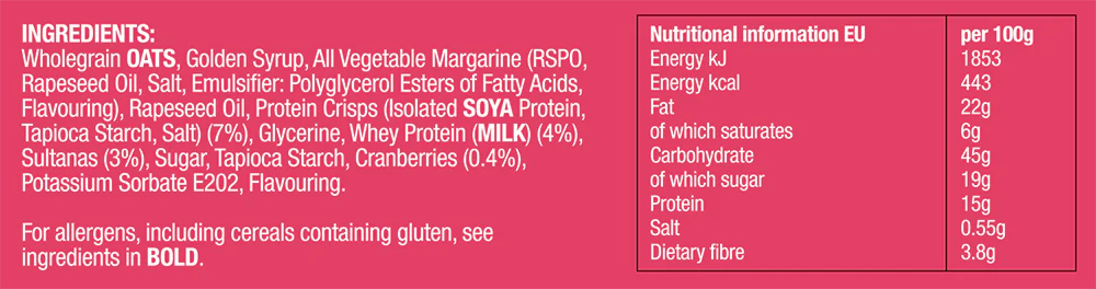 Muscle Moose Big Protein Flapjack Mixed Berry (12 x 100 g) - Image 3