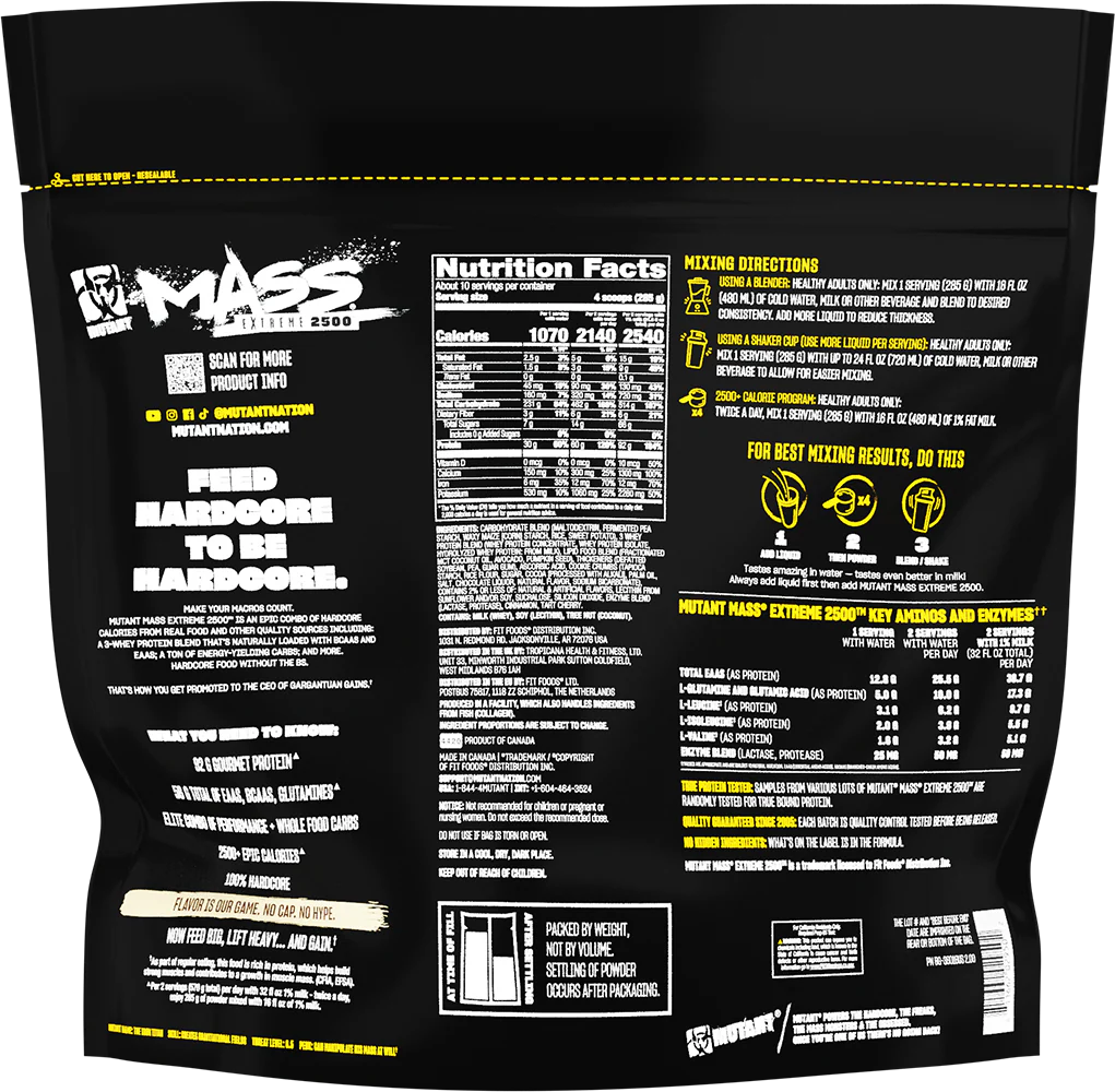 Mutant Mass Extreme 2500 Cookies & Cream (2720 g) - Image 2
