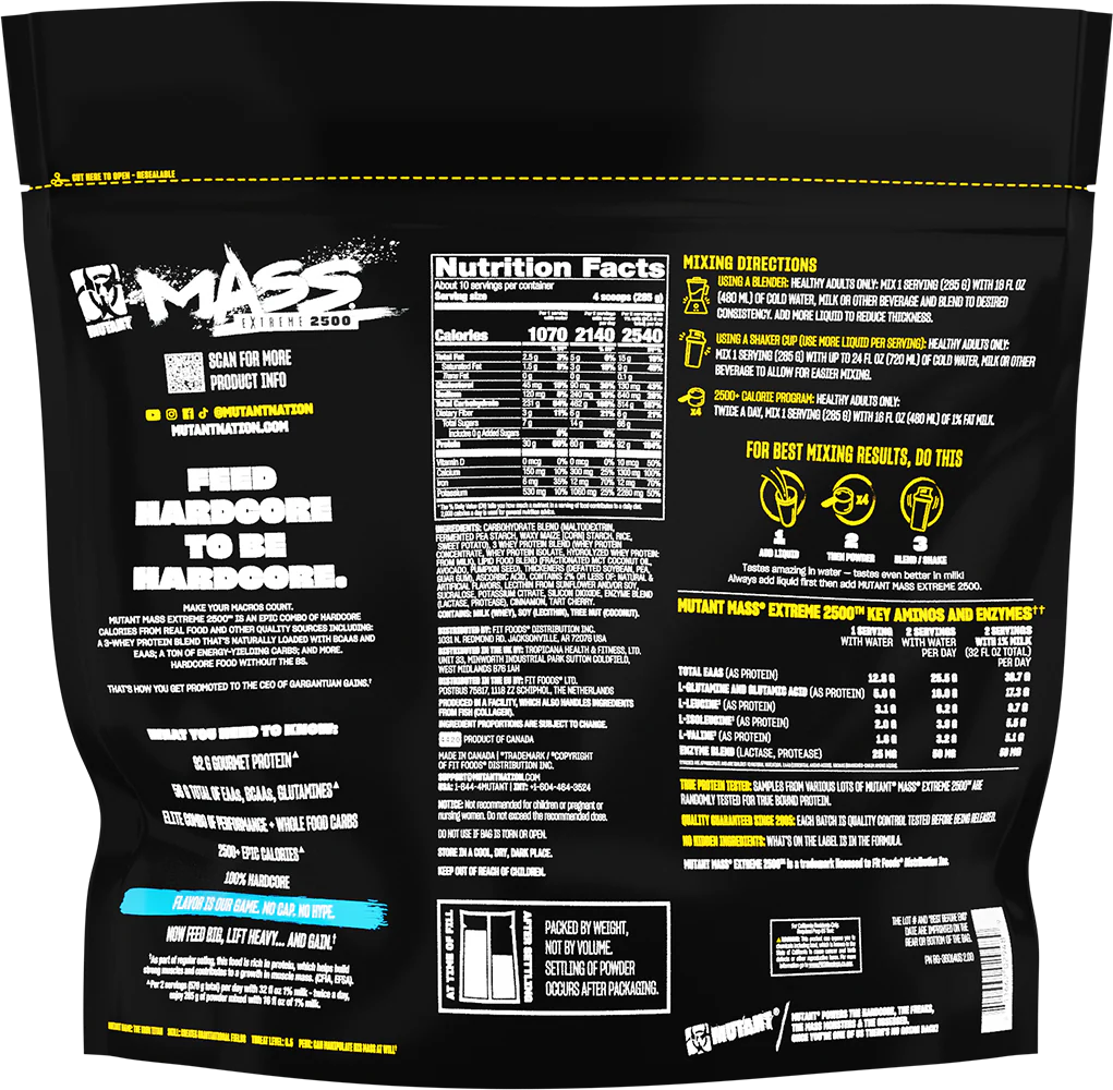 Mutant Mass Extreme 2500 Crème glacée à la vanille (2720 g) - Image 2