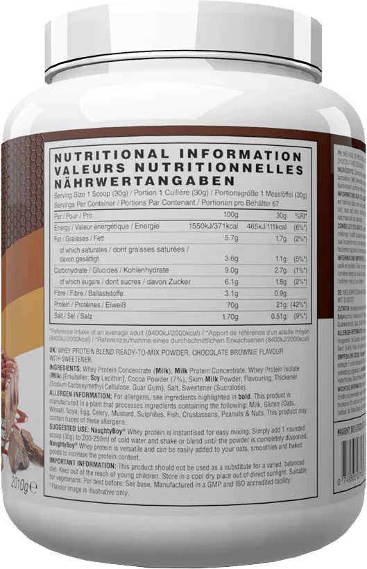 Naughty Boy Advanced Whey Brownie au chocolat (2010 g) - Image 2