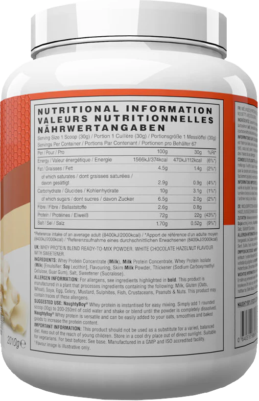 Naughty Boy Advanced Whey Chocolat blanc Noisette (2010 g) - Image 2