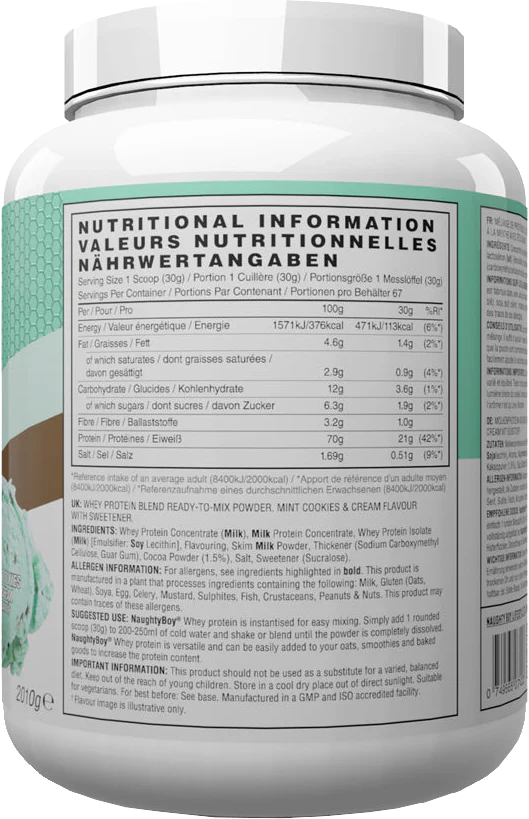 Naughty Boy Advanced Whey Mint Cookies & Cream (2010 g) - Image 2