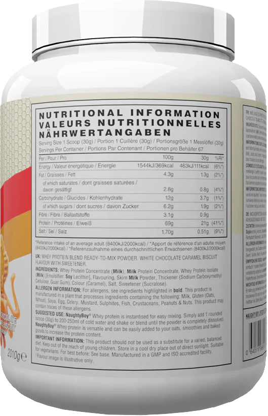 Naughty Boy Advanced Whey White Chocolate Caramel Biscuit (2010 g) - Image 2