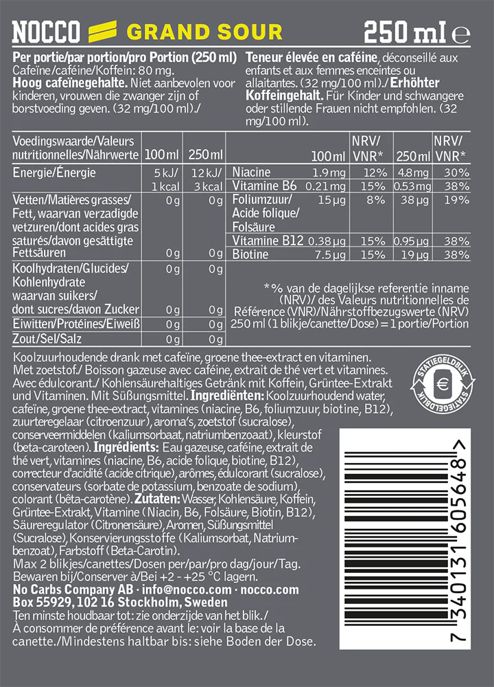 NOCCO Focus Grand Sour (12 x 250 ml) - Image 3