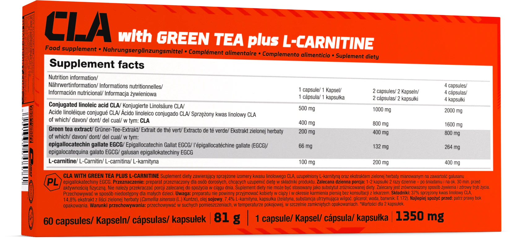 Olimp CLA with Green Tea plus L-Carnitine (60 caps) - Image 2