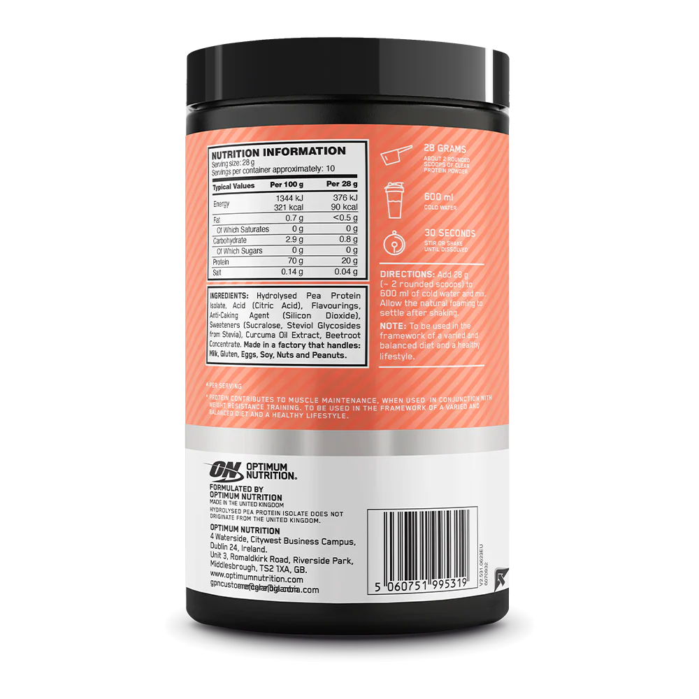 Optimum Nutrition Clear Protein 100% Plant Protein Isolate - Image 2