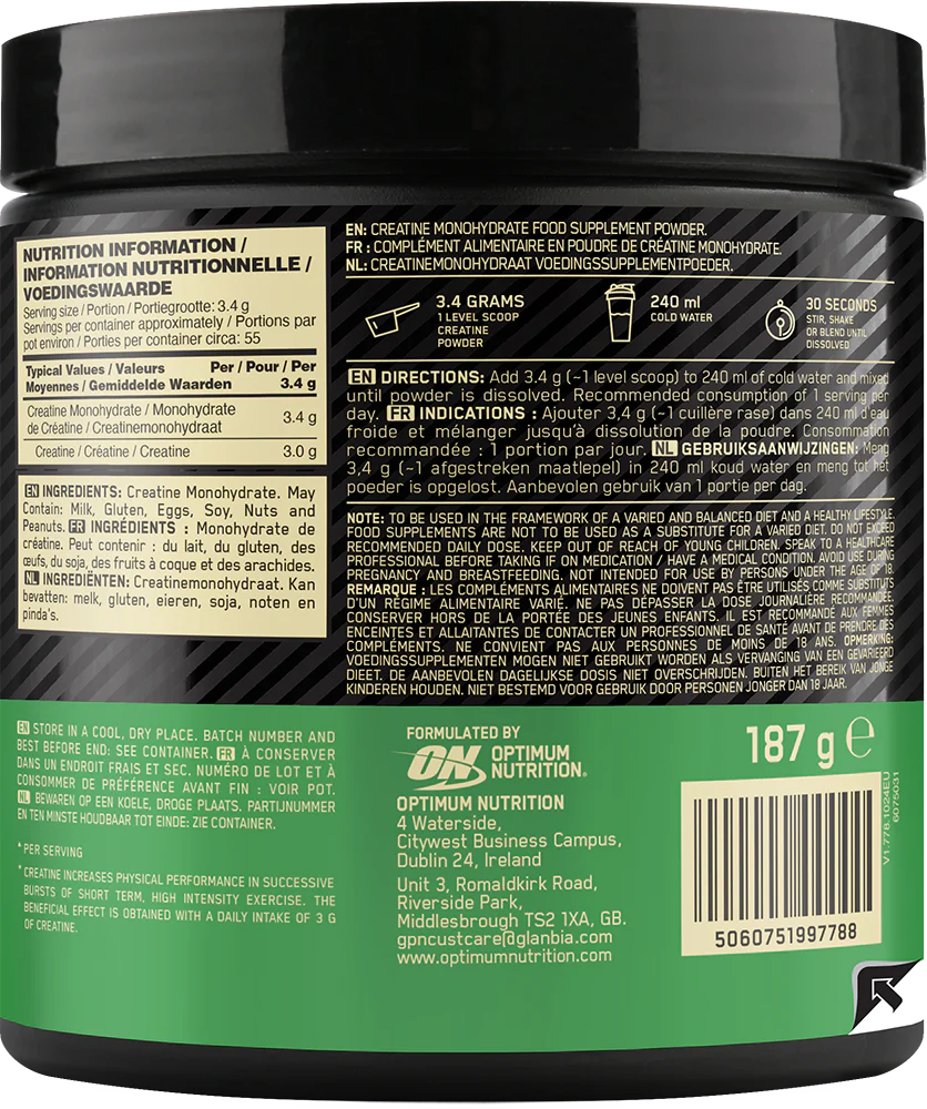 Optimum Nutrition Creatine Powder (187 g) - Image 2