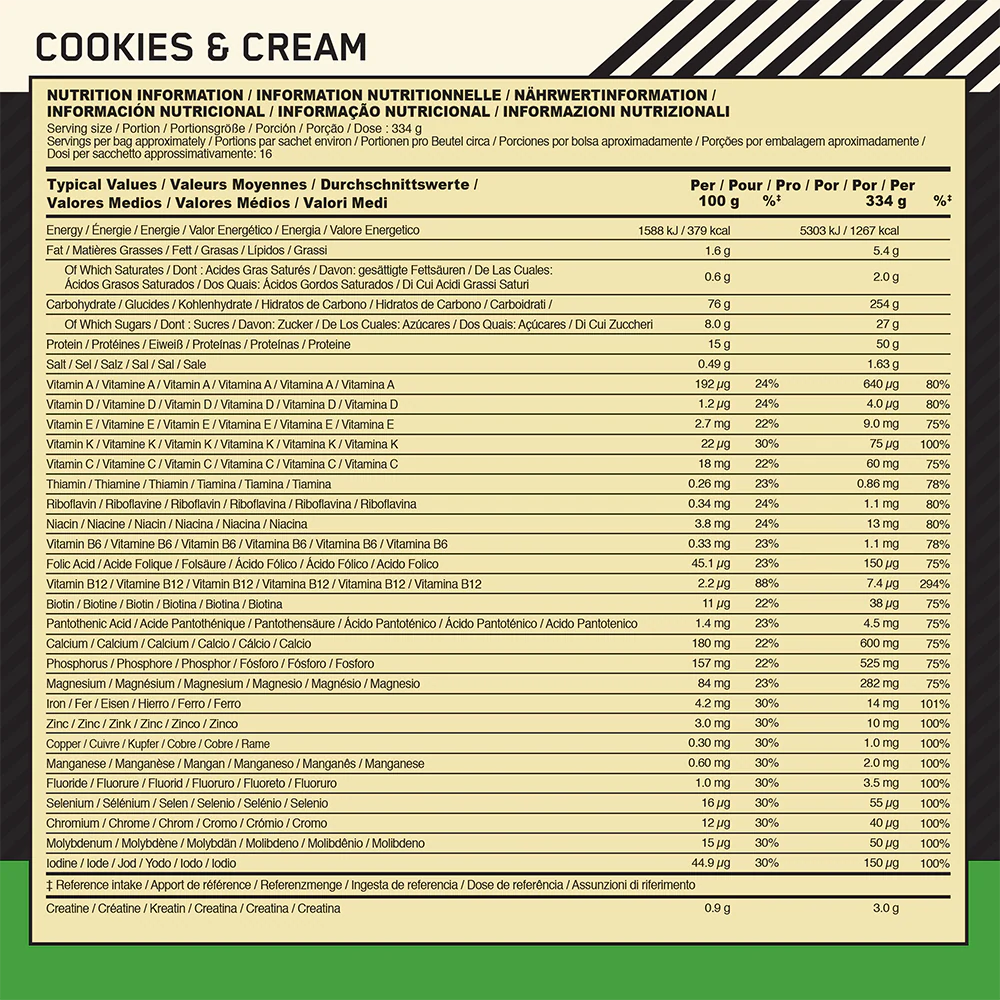 Optimum Nutrition Serious Mass Cookies & Cream (5450 g) - Image 2