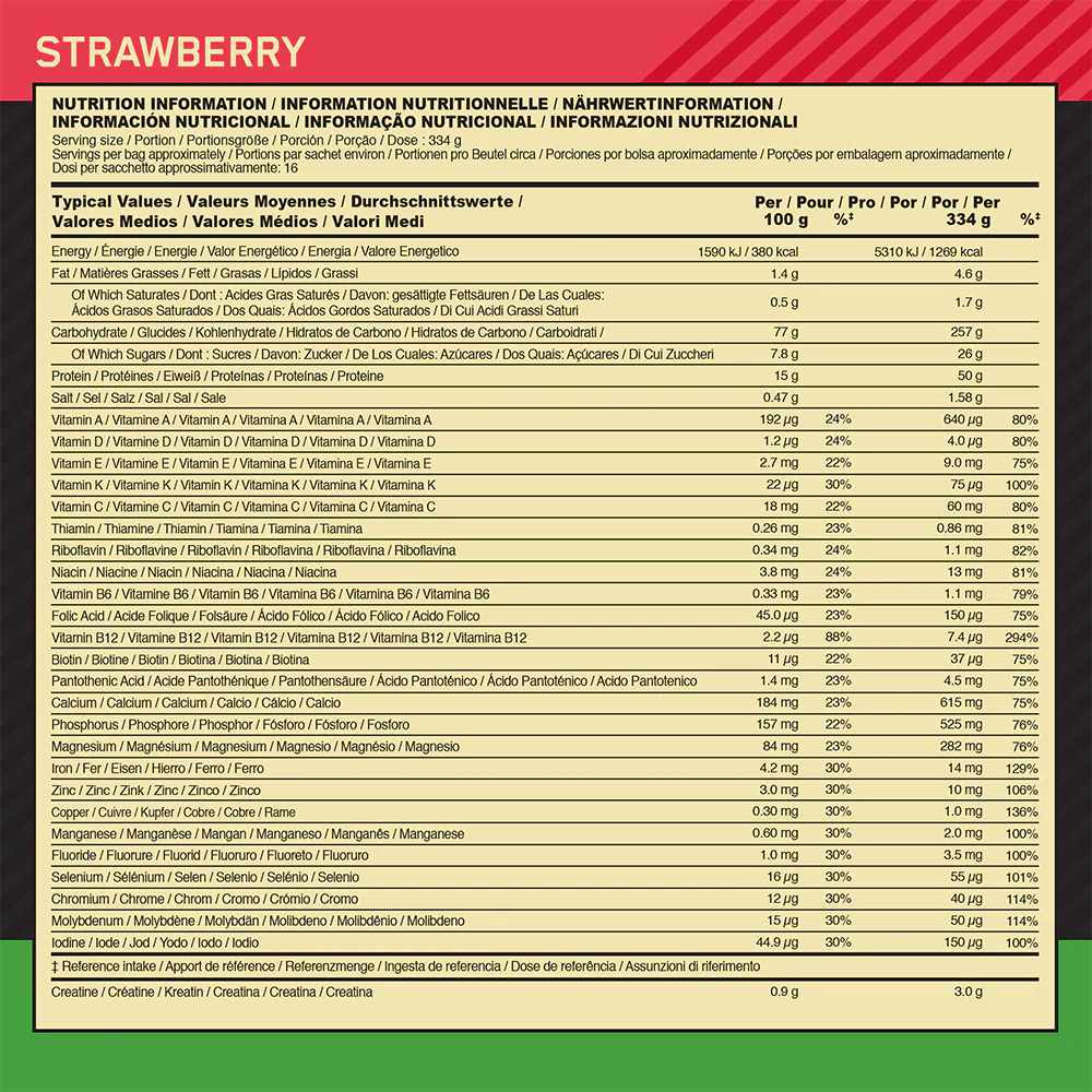 Optimum Nutrition Serious Mass Fraise (5450 g) - Image 2