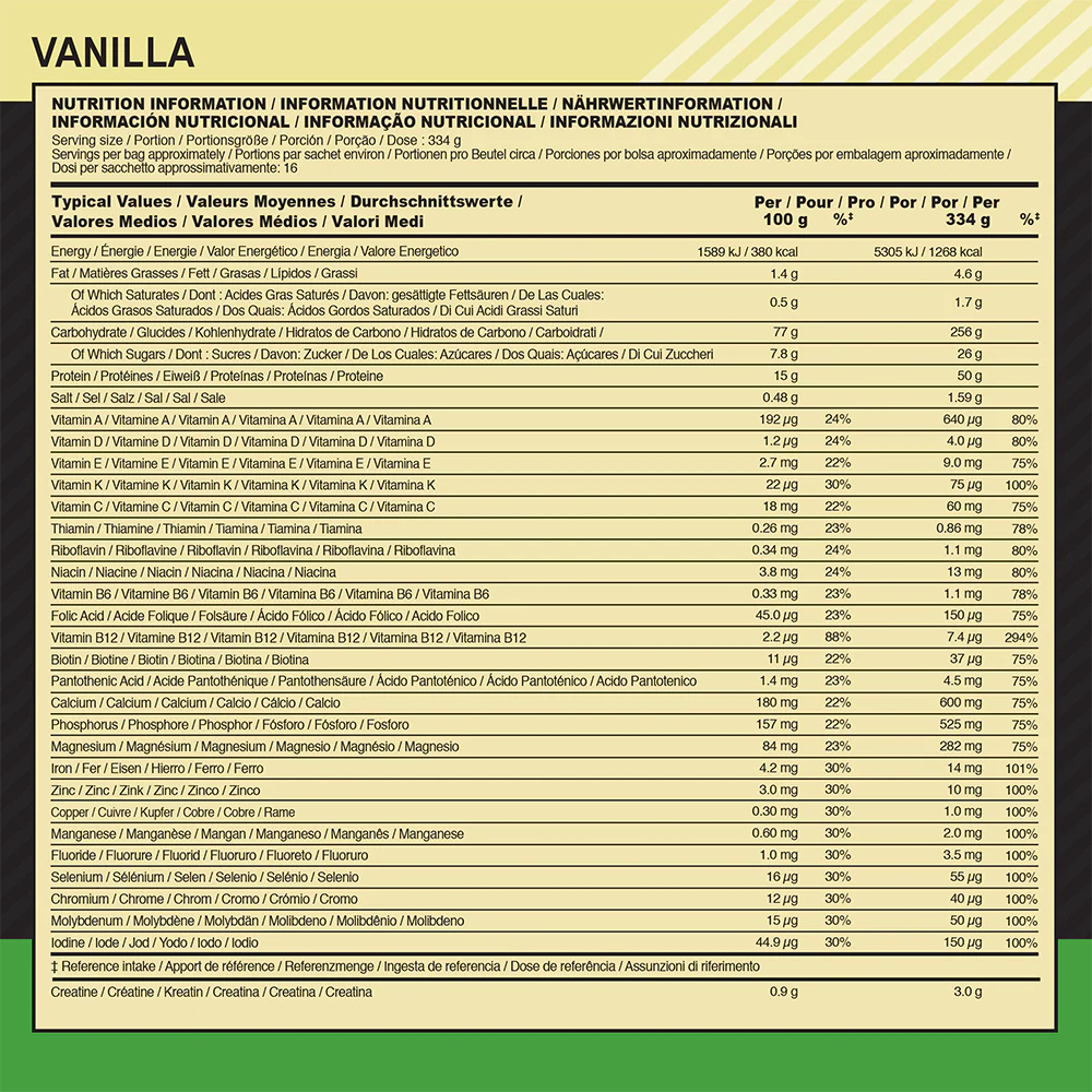 Optimum Nutrition Serious Mass Vanille (5450 g) - Image 2
