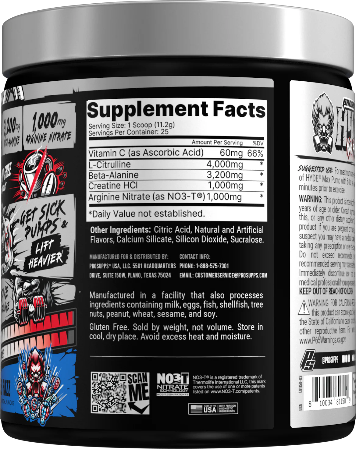 ProSupps HYDE Max Pump Blue Razz (280 g) - Image 3