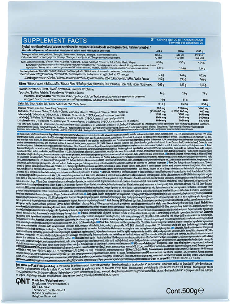 QNT Light Digest Whey Protein Noix de coco (500 g) - Image 2