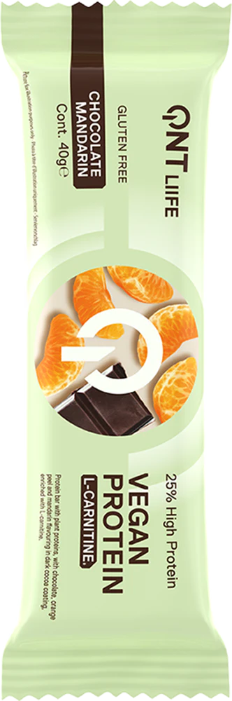 QNT Vegan Protein Bar Chocolat Mandarine (28 x 40 g) - Image 2