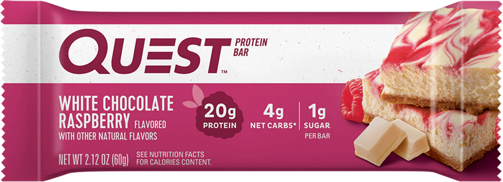 Quest Bar Chocolat blanc Framboise (12 x 60 g) - Image 2