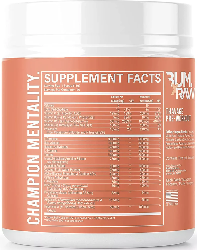 RAW CBUM Thavage Pre-workout Peach Bum (520 g) - Image 2