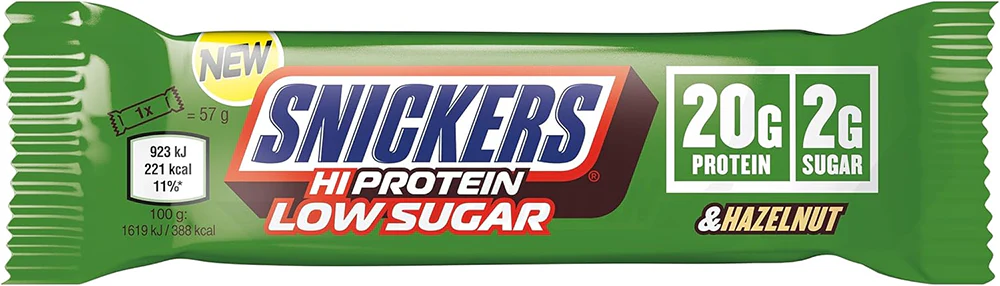 Snickers HiProtein Low Sugar Bar Hazelnut (12 x 57 g) - Image 2